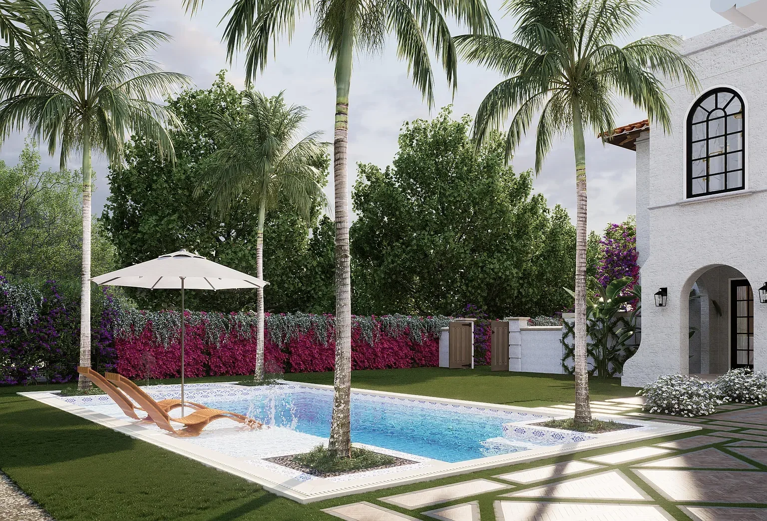 221 Monroe Drive, pool garden