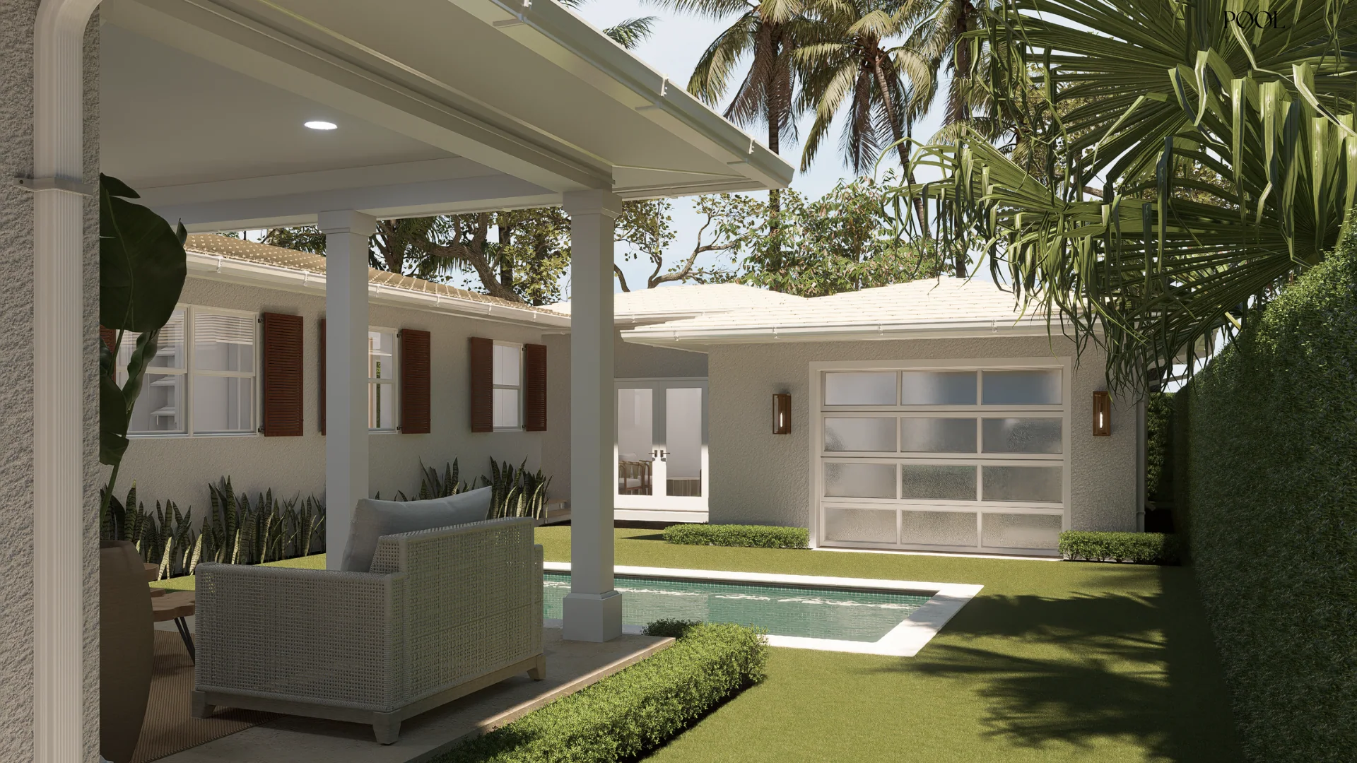 227 Greymon Drive, loggia and pool