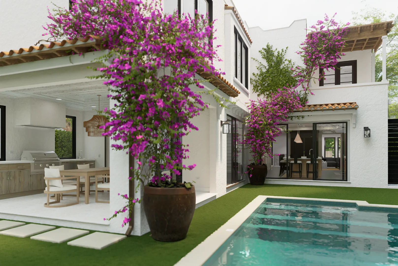317 Greymon Drive, courtyard and pool