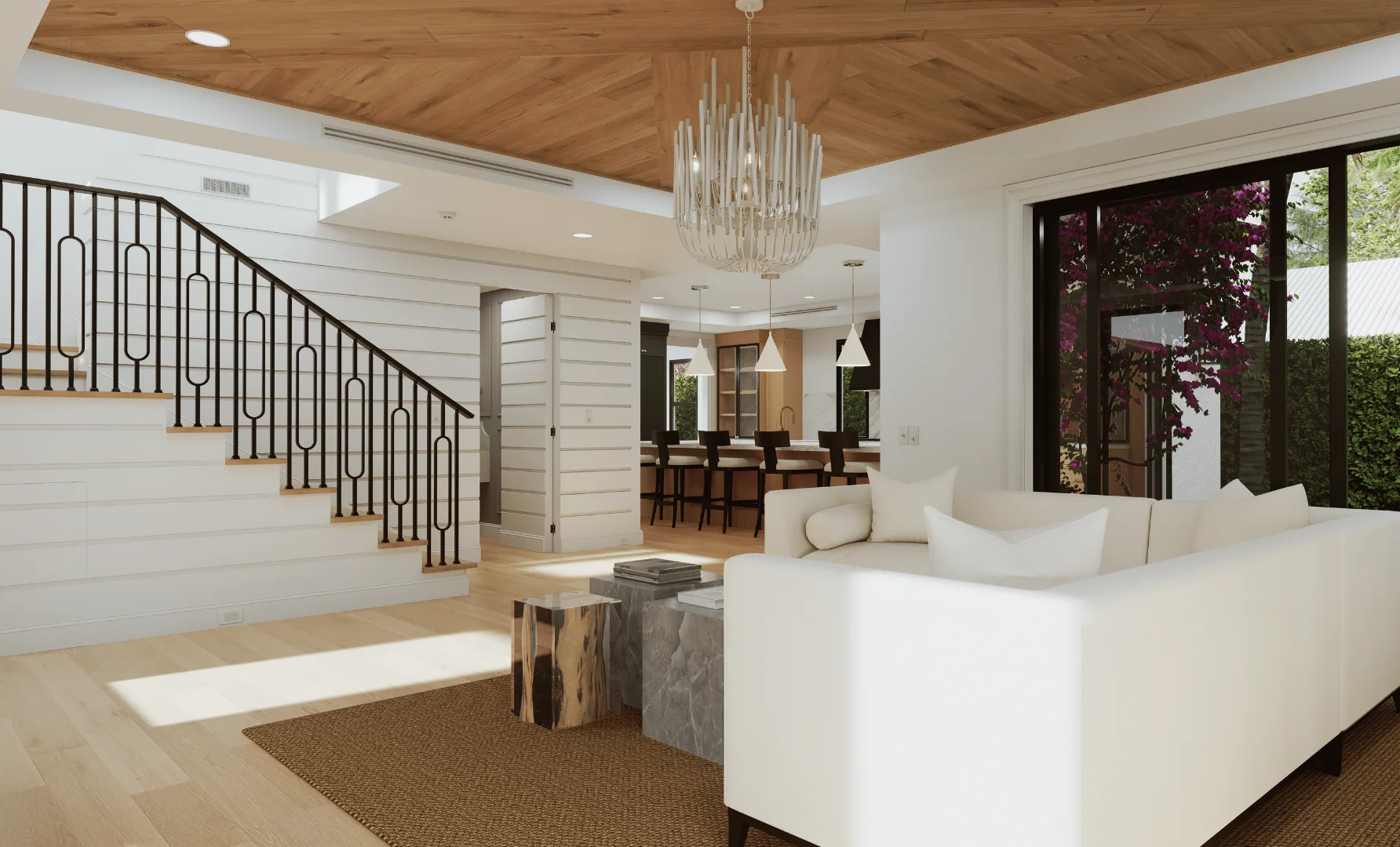 317 Greymon Drive, family room and stair