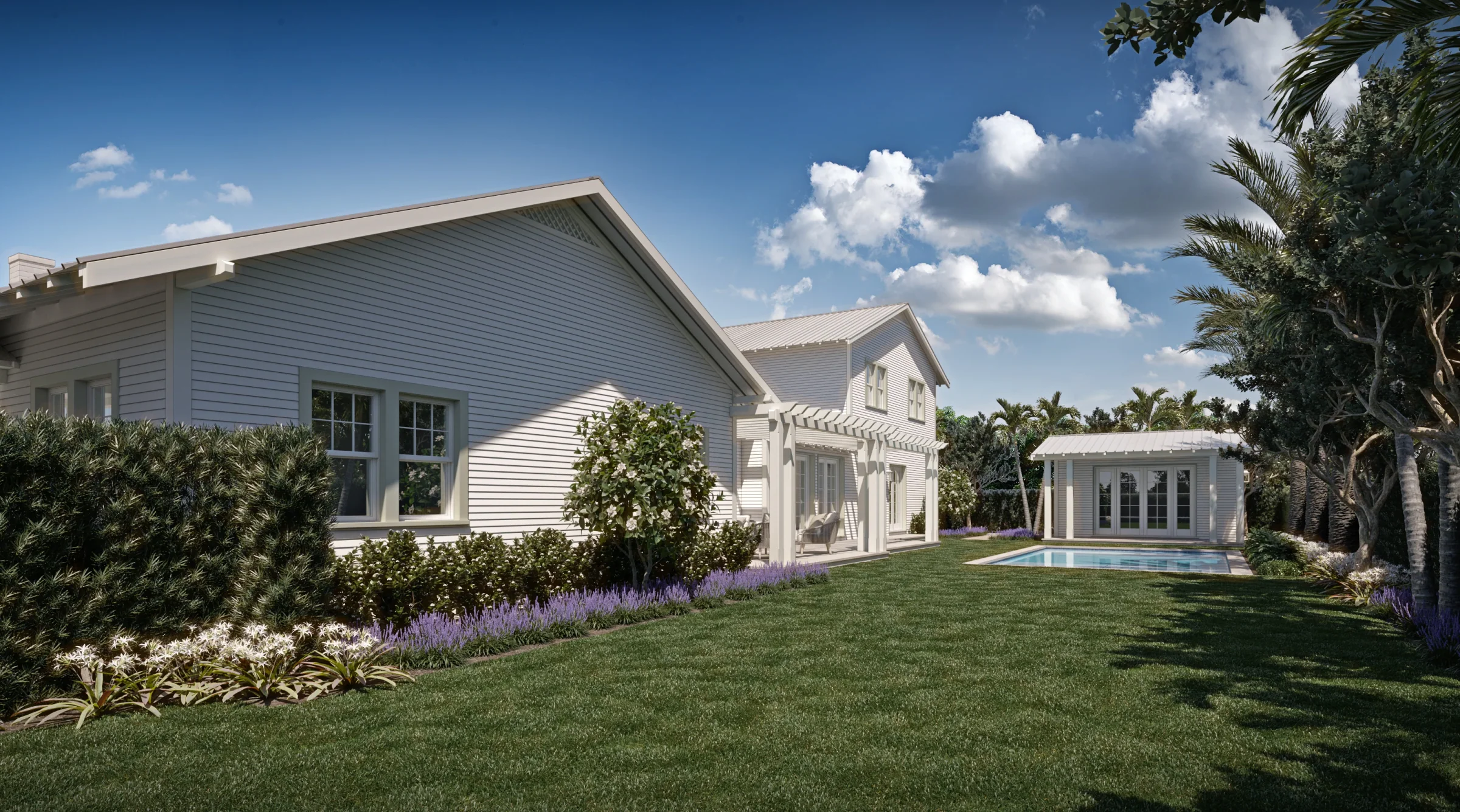 707 Kanuga Drive, garden and pool house